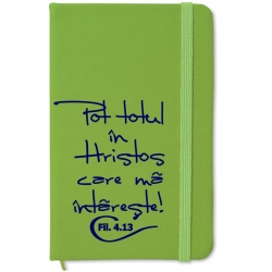 Notebook A6 verde deschis, Pot totul in Hristos